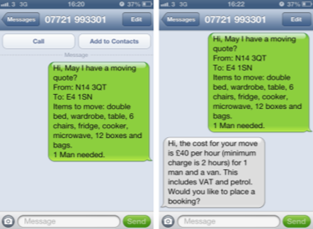 Moving Quotes by text message
